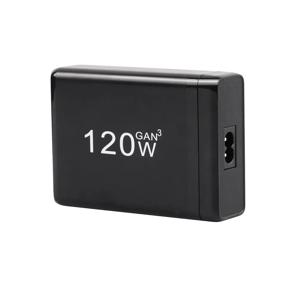 FozTech - 120W GaN 6 Port Fast Desktop Mains Charger QC3.0 & PD3.0 USB-C - Black - USB Power Adapter - FozTech Official Store