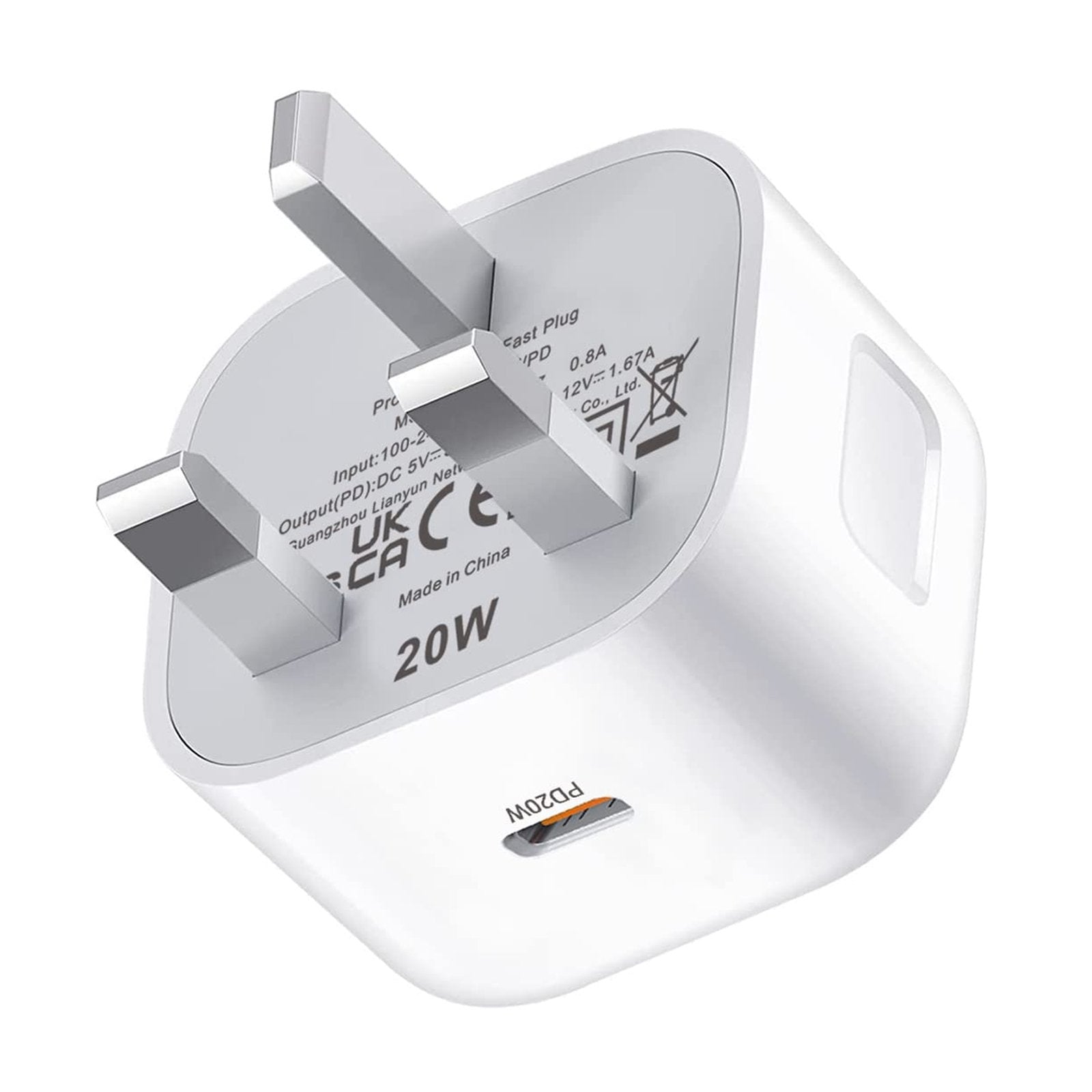 FozTech - 20W USB-C PD Fast Charger Mains Power Adapter - White - USB Power Adapter - FozTech Official Store