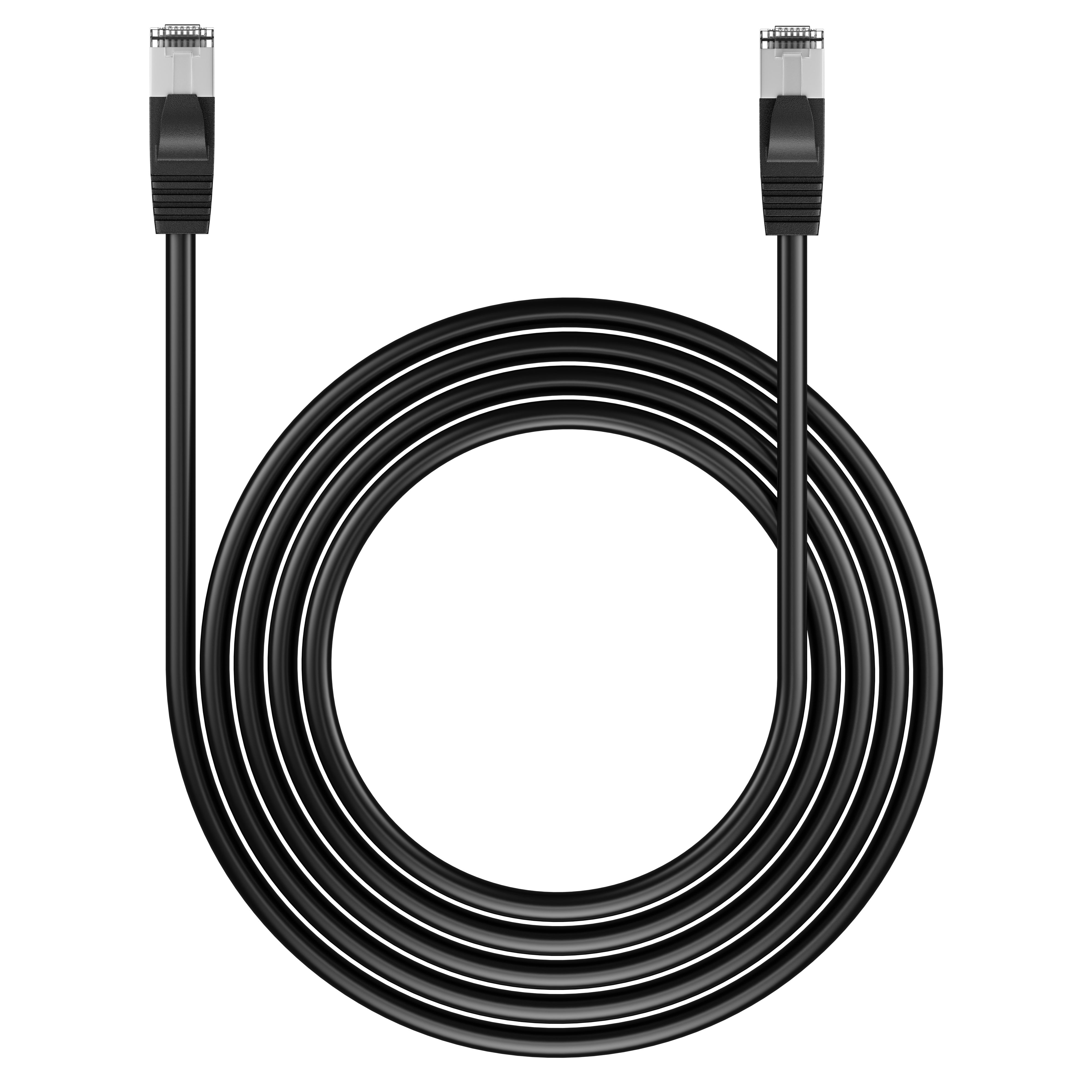 FozTech - CAT7 Shielded RJ45 Ethernet LAN SFTP Patch Cable LSZH - Black - Ethernet Cables - FozTech