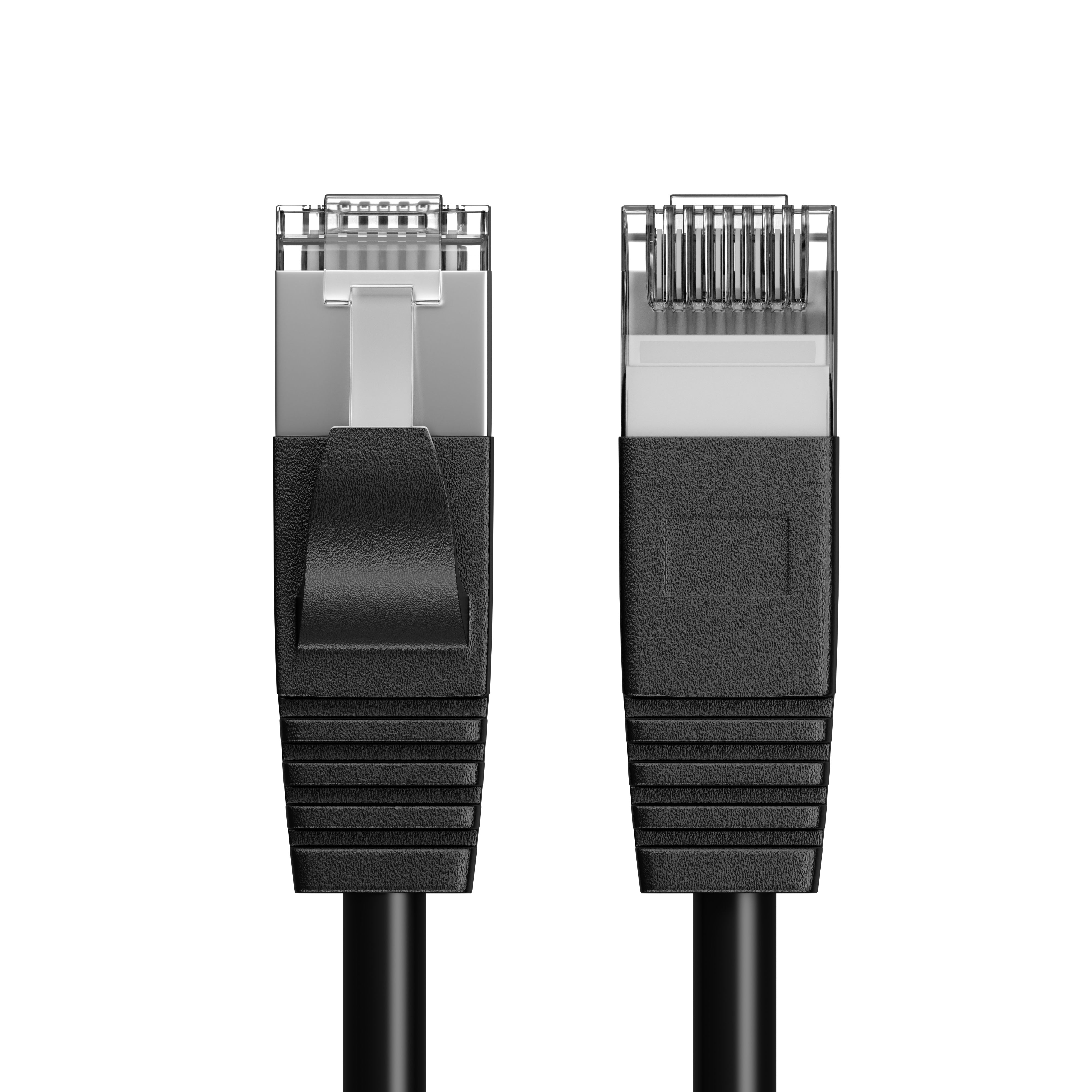 FozTech - CAT7 Shielded RJ45 Ethernet LAN SFTP Patch Cable LSZH - Black - Ethernet Cables - FozTech