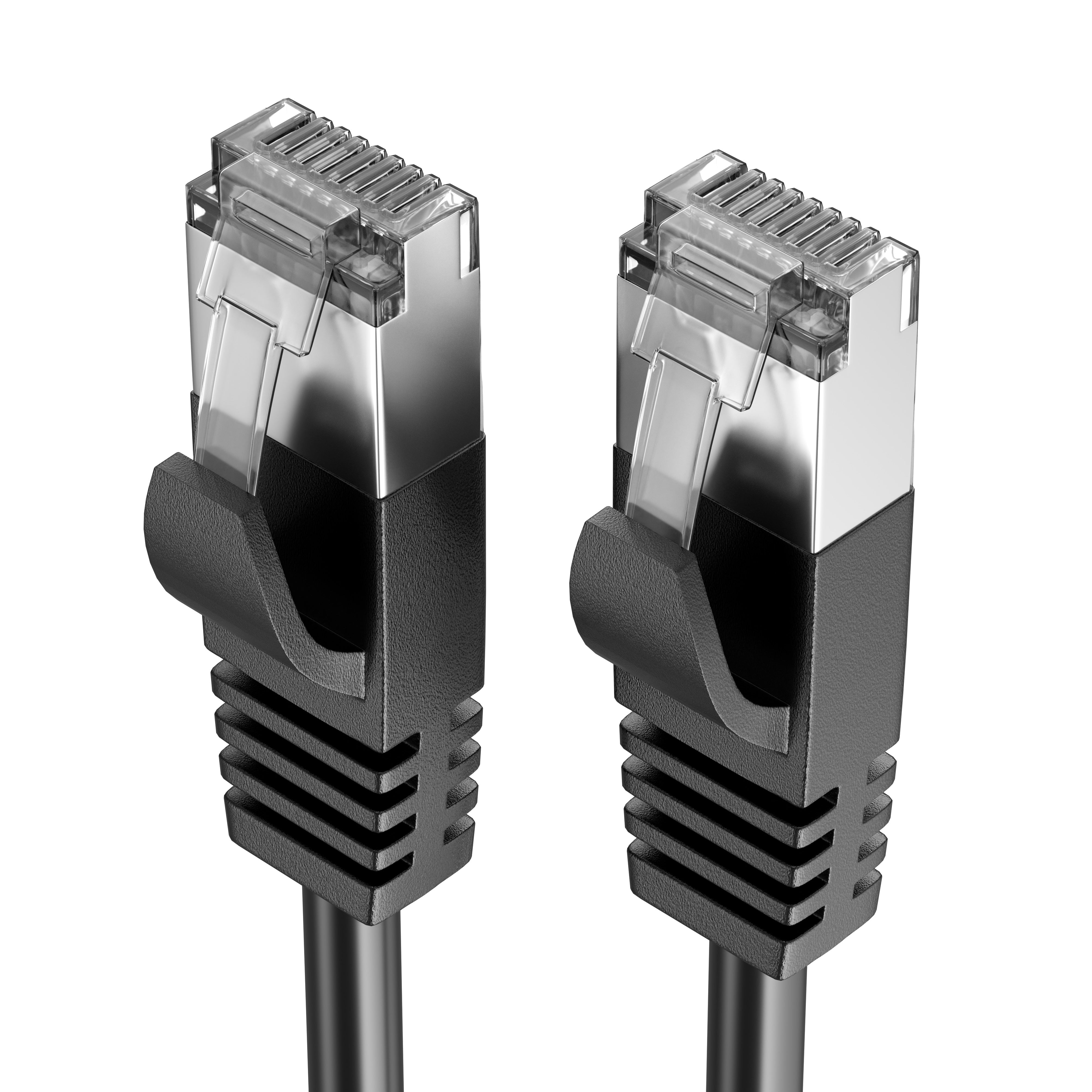 FozTech - CAT7 Shielded RJ45 Ethernet LAN SFTP Patch Cable LSZH - Black - Ethernet Cables - FozTech