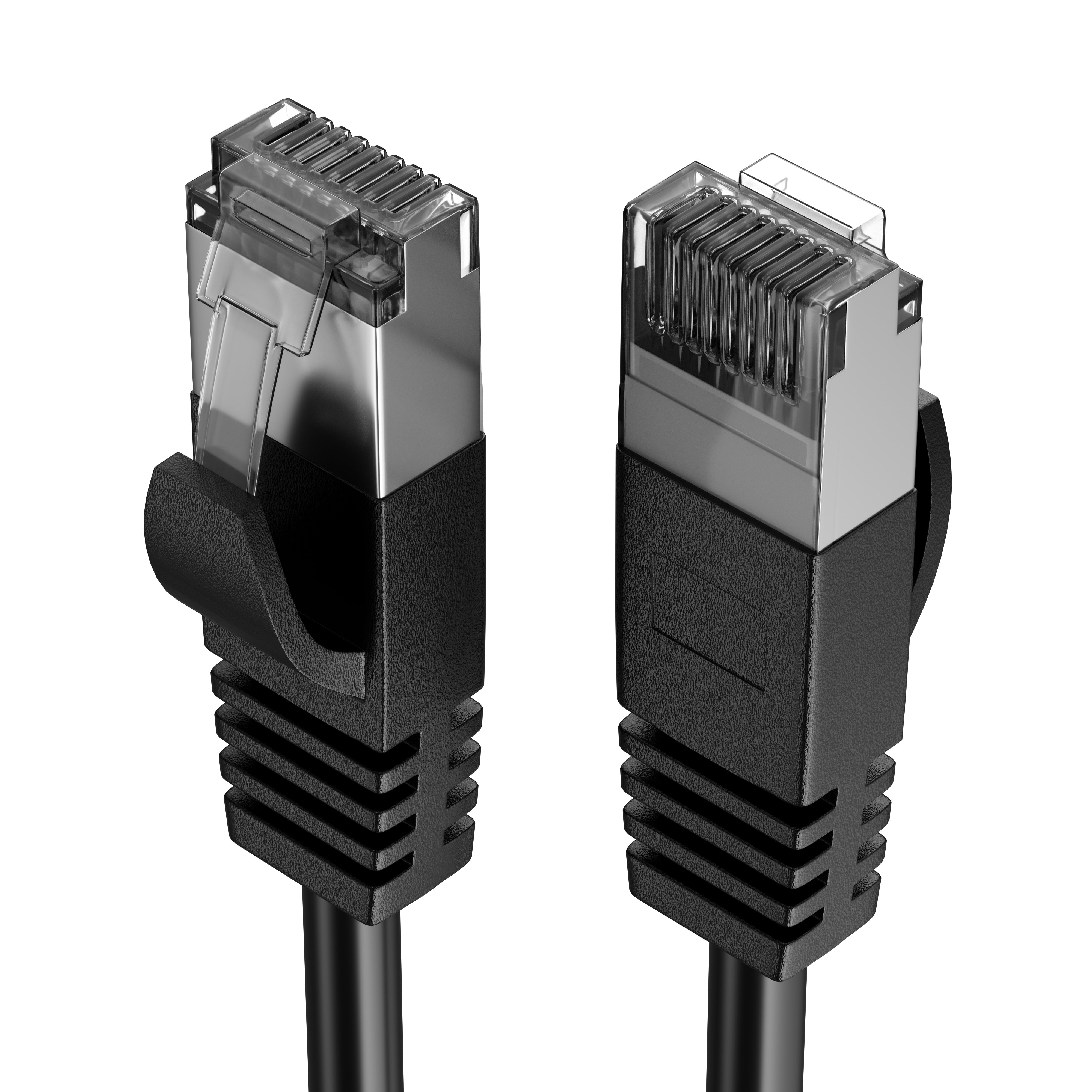 FozTech - CAT7 Shielded RJ45 Ethernet LAN SFTP Patch Cable LSZH - Black - Ethernet Cables - FozTech
