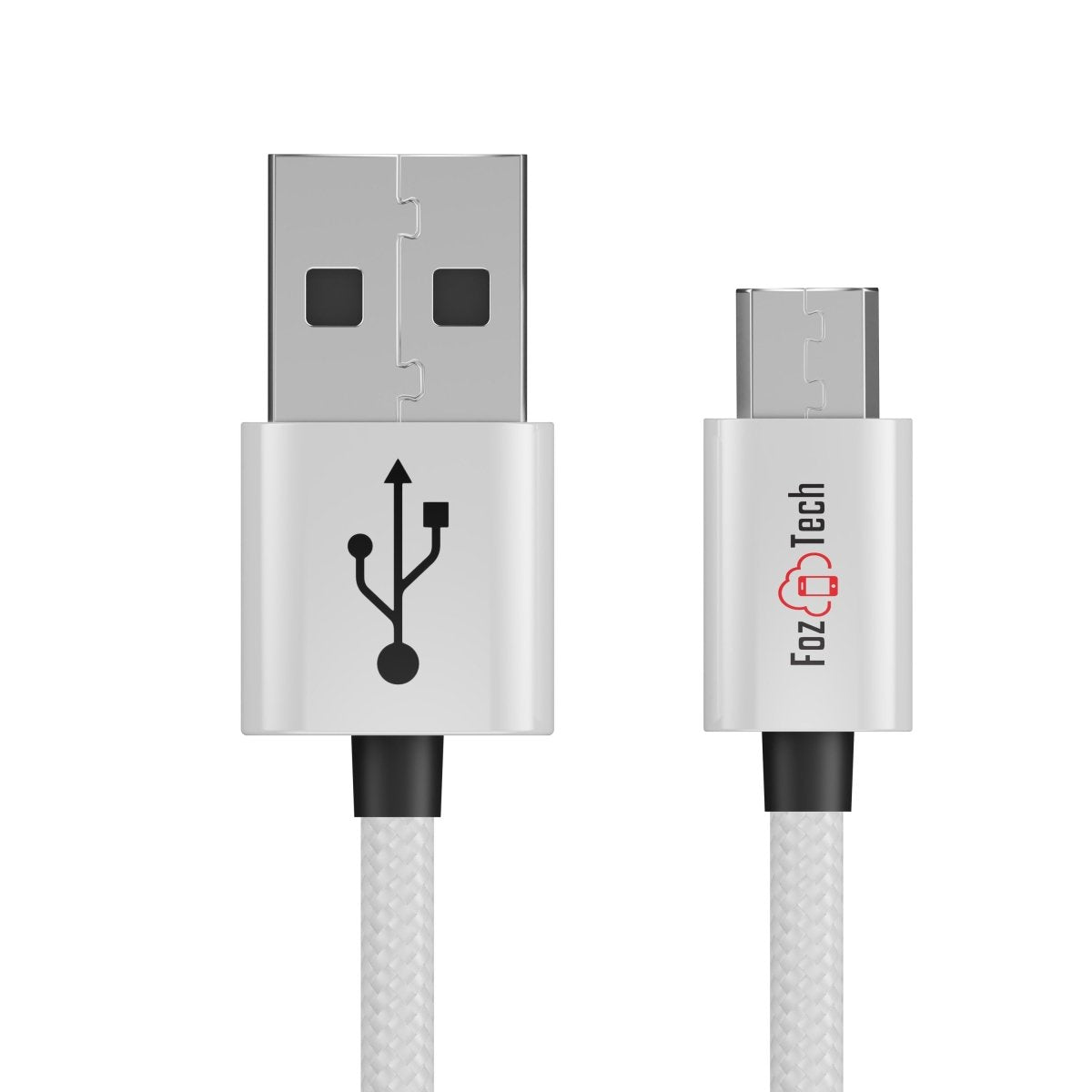 FozTech - CORE Series - USB 2.0 Male to Micro USB Charger Data Cable - Silver - USB Cable - FozTech Official Store