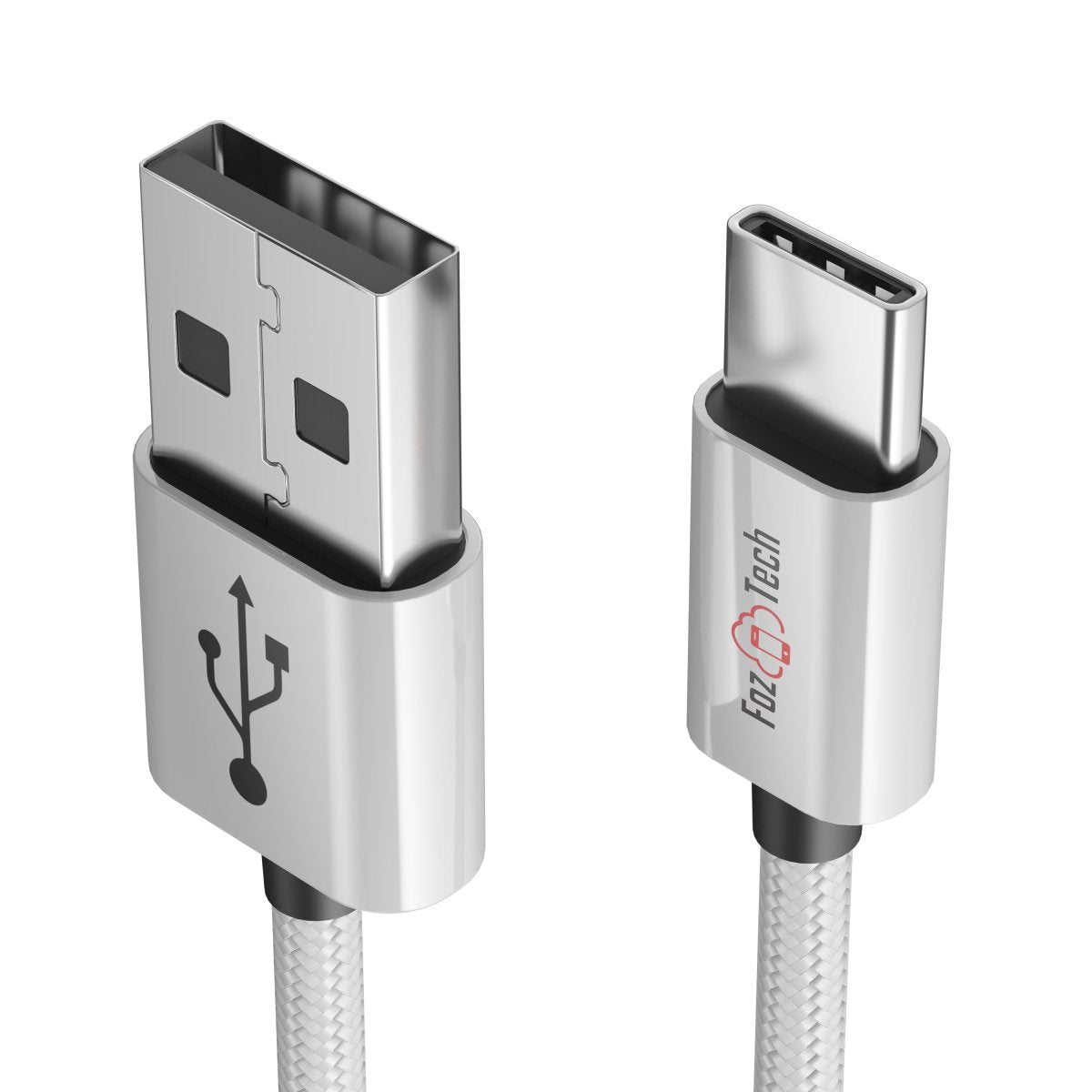 FozTech - CORE Series - USB 2.0 Male to USB-C Charger Data Cable - Silver - USB Cable - FozTech Official Store