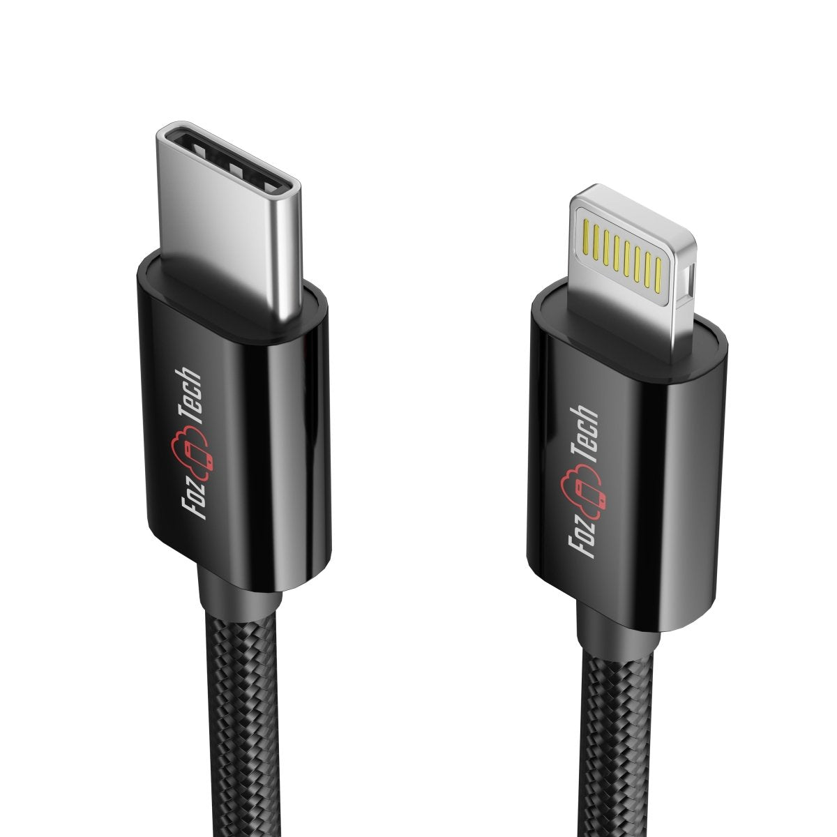 FozTech - CORE Series - USB-C Fast Charger Cable for iPhone 14 13 12 11 XR XS SE X 8 - Black - USB Cable - FozTech Official Store