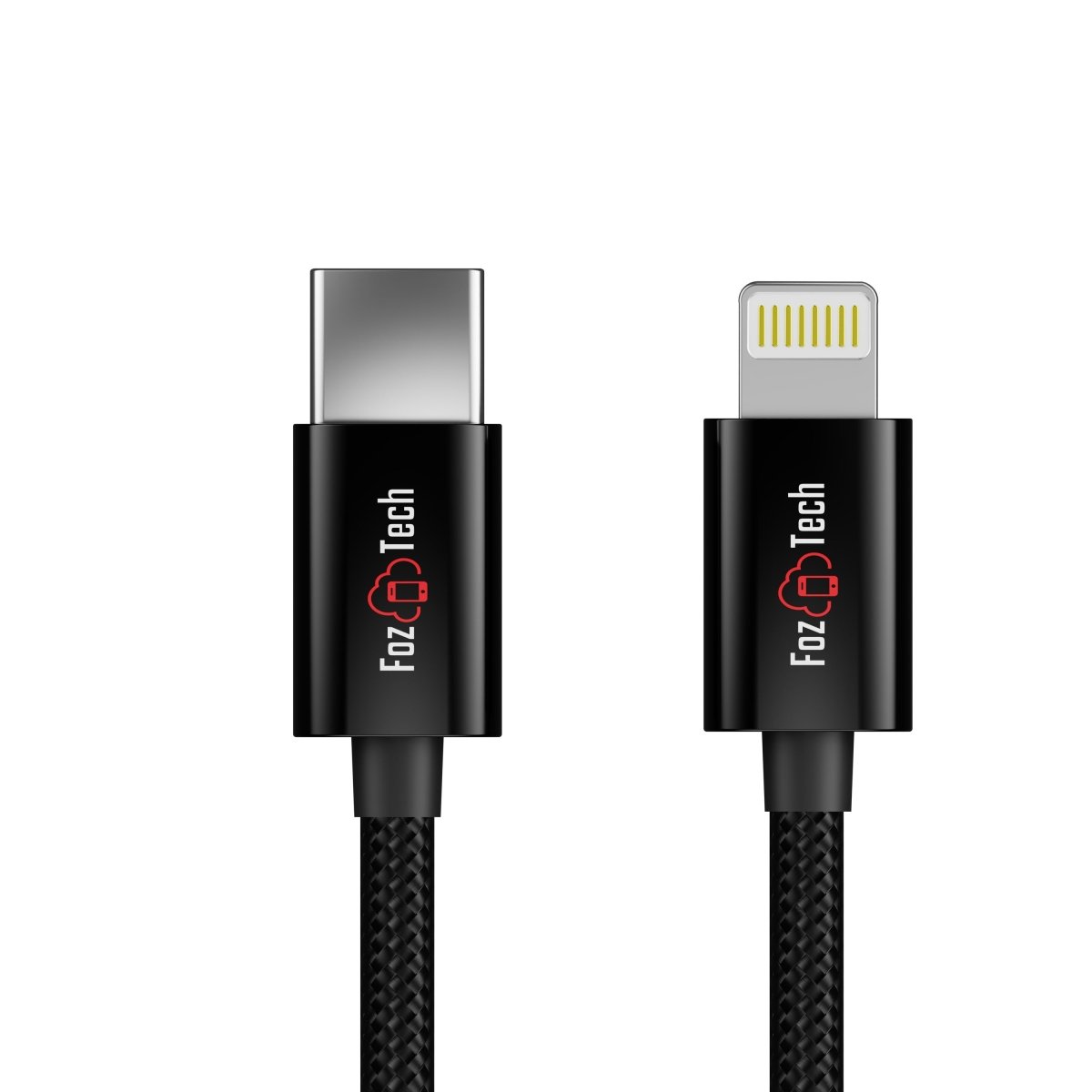 FozTech - CORE Series - USB-C Fast Charger Cable for iPhone 14 13 12 11 XR XS SE X 8 - Black - USB Cable - FozTech Official Store