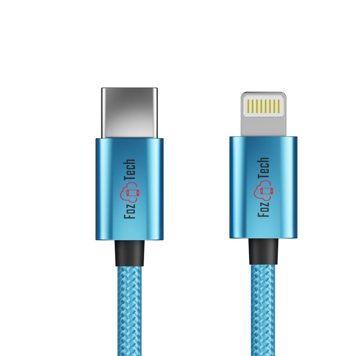 FozTech - CORE Series - USB-C Fast Charger Cable for iPhone 14 13 12 11 XR XS SE X 8 - Blue - USB Cable - FozTech Official Store