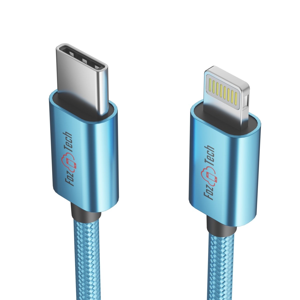 FozTech - CORE Series - USB-C Fast Charger Cable for iPhone 14 13 12 11 XR XS SE X 8 - Blue - USB Cable - FozTech Official Store