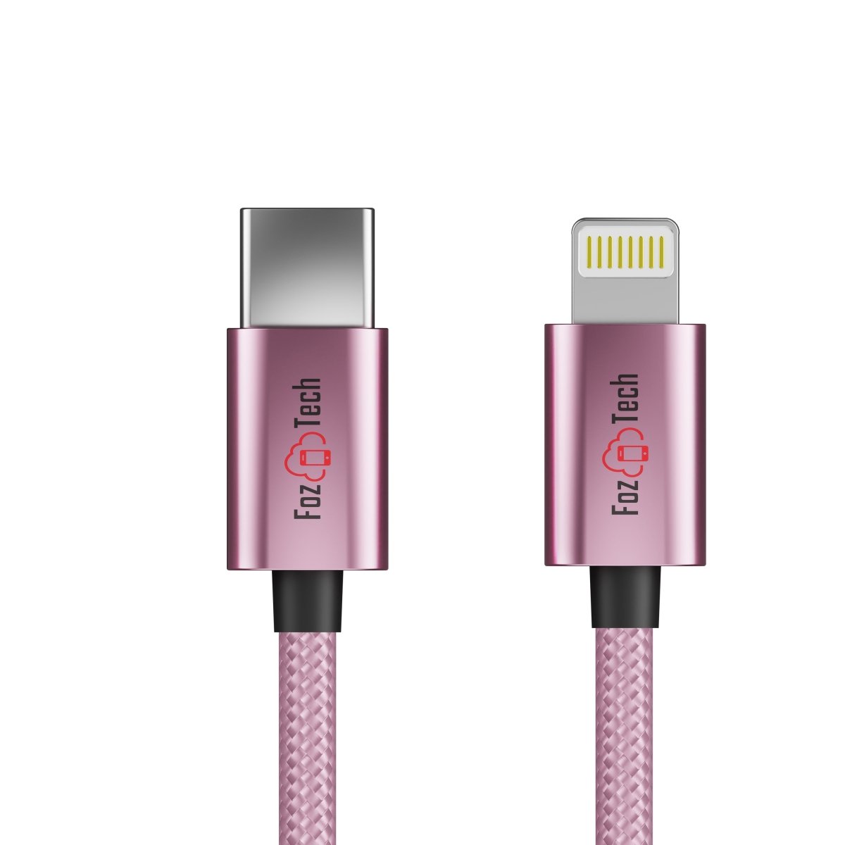 FozTech - CORE Series - USB-C Fast Charger Cable for iPhone 14 13 12 11 XR XS SE X 8 - Rose Gold - USB Cable - FozTech Official Store
