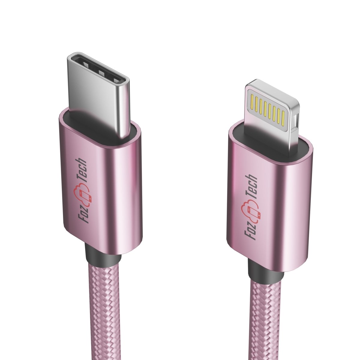 FozTech - CORE Series - USB-C Fast Charger Cable for iPhone 14 13 12 11 XR XS SE X 8 - Rose Gold - USB Cable - FozTech Official Store