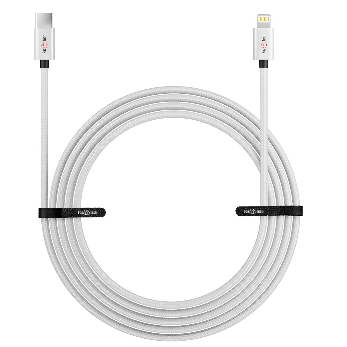 FozTech - CORE Series - USB-C Fast Charger Cable for iPhone 14 13 12 11 XR XS SE X 8 - Silver - USB Cable - FozTech Official Store