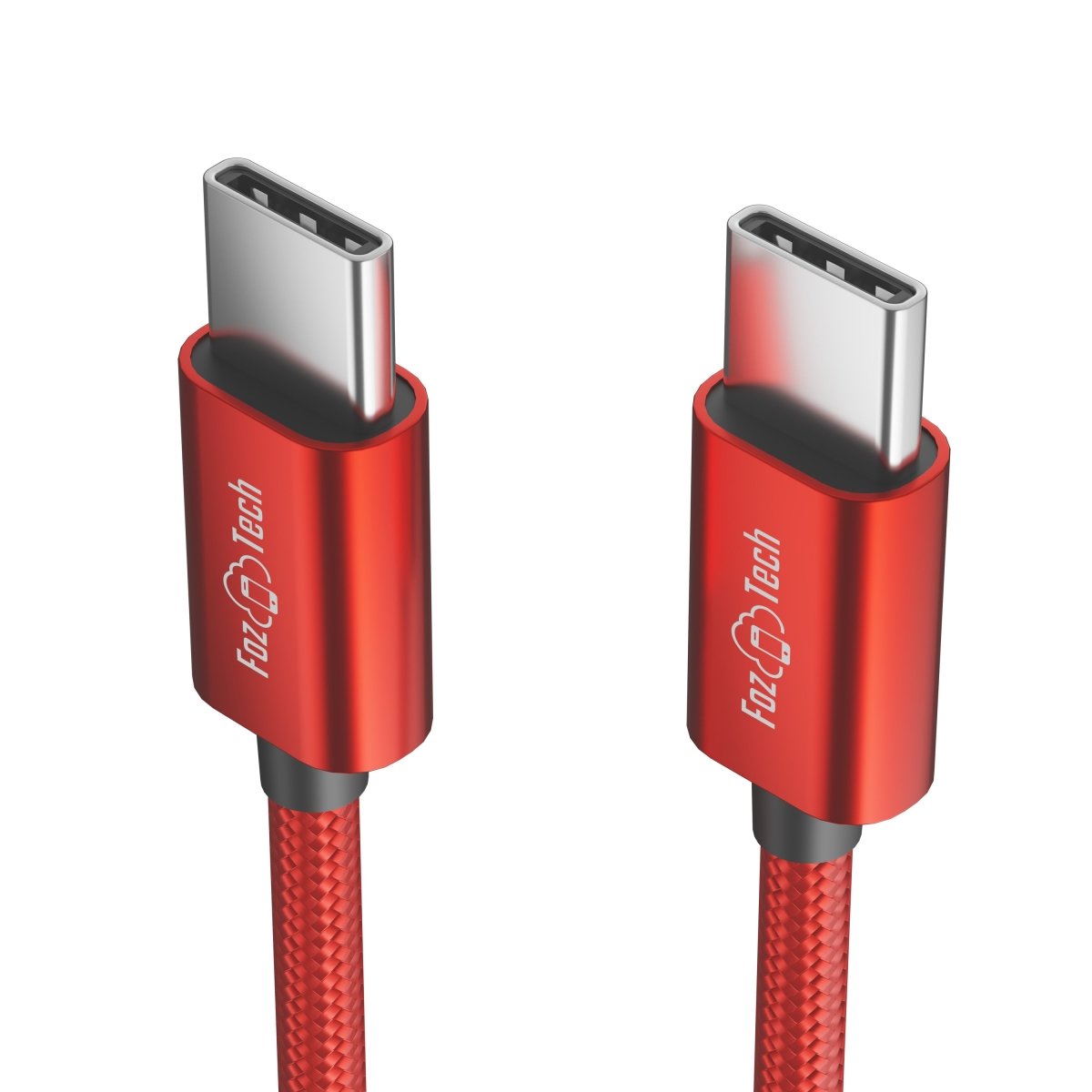 FozTech - CORE Series - USB-C to USB-C Fast Charger USB 2.0 Data Transfer Lead - Red - USB Cable - FozTech Official Store