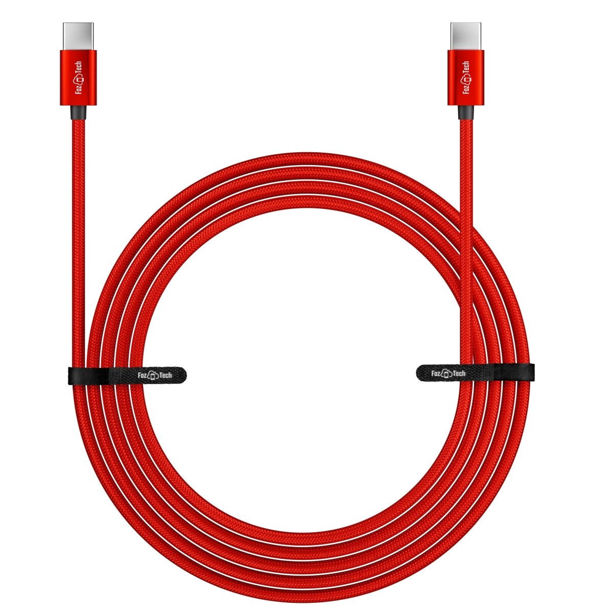 FozTech - CORE Series - USB-C to USB-C Fast Charger USB 2.0 Data Transfer Lead - Red - USB Cable - FozTech Official Store
