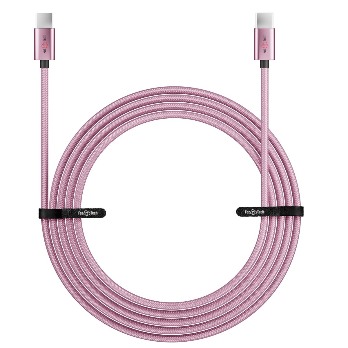 FozTech - CORE Series - USB-C to USB-C Fast Charger USB 2.0 Data Transfer Lead - Rose Gold - USB Cable - FozTech Official Store