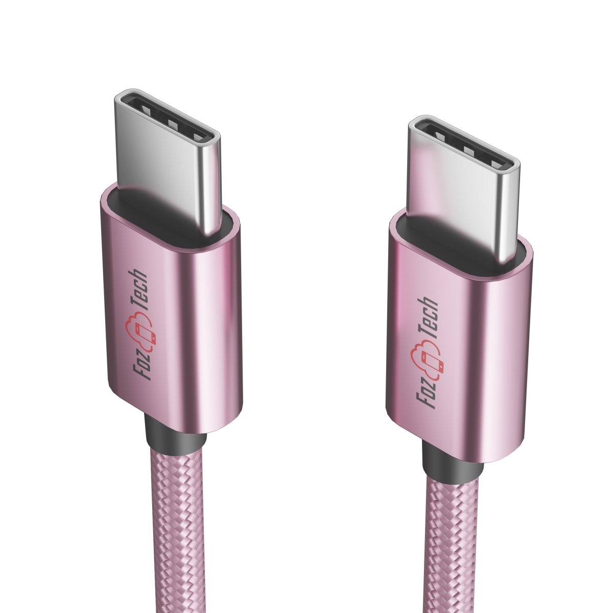 FozTech - CORE Series - USB-C to USB-C Fast Charger USB 2.0 Data Transfer Lead - Rose Gold - USB Cable - FozTech Official Store