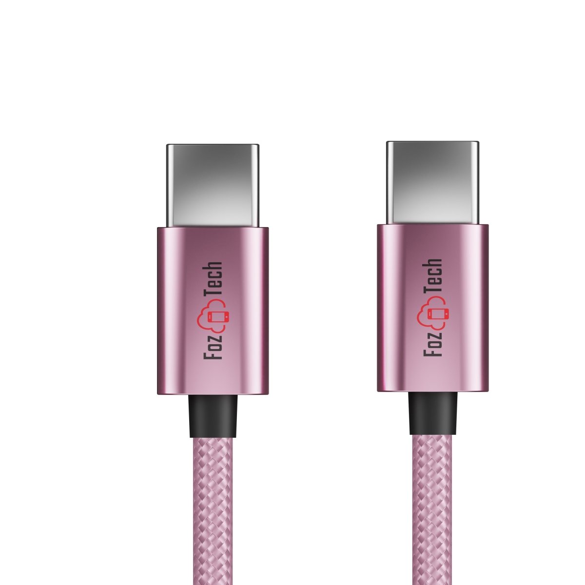 FozTech - CORE Series - USB-C to USB-C Fast Charger USB 2.0 Data Transfer Lead - Rose Gold - USB Cable - FozTech Official Store