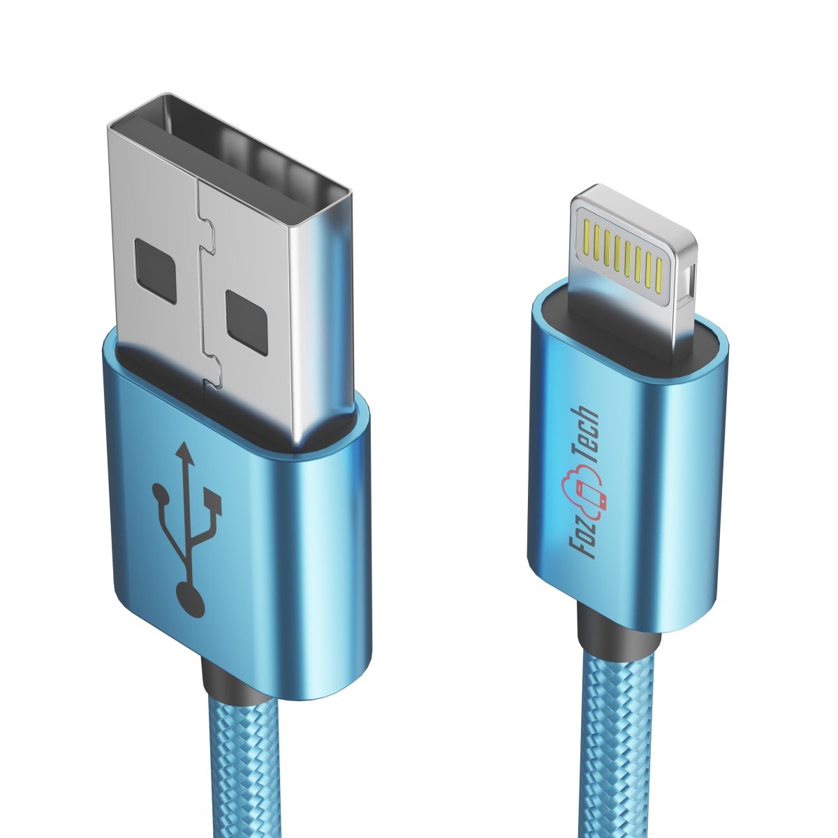 FozTech - CORE Series - USB Charger Cable Data Sync Lead for iPhone, iPad, iPod - Blue - USB Cable - FozTech Official Store