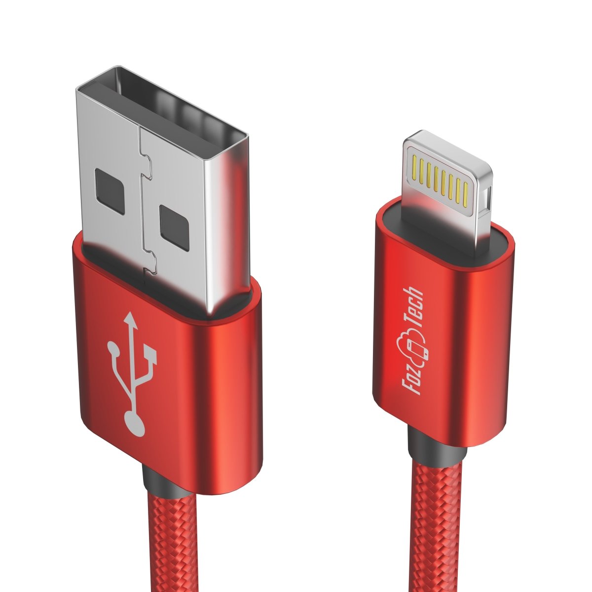 FozTech - CORE Series - USB Charger Cable Data Sync Lead for iPhone, iPad, iPod - Red - USB Cable - FozTech Official Store