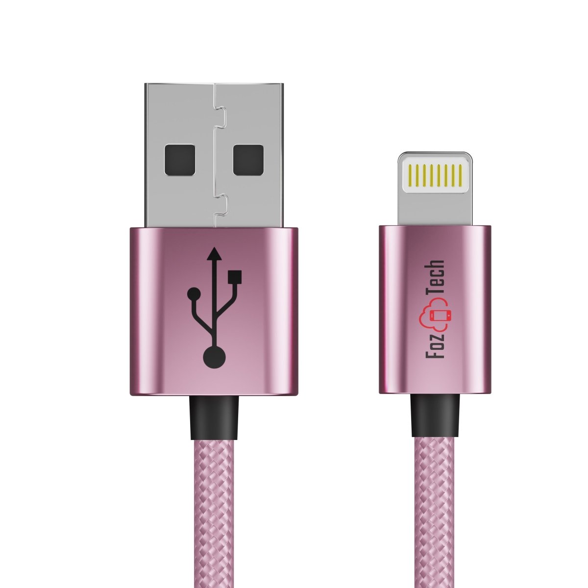 FozTech - CORE Series - USB Charger Cable Data Sync Lead for iPhone, iPad, iPod - Rose Gold - USB Cable - FozTech Official Store