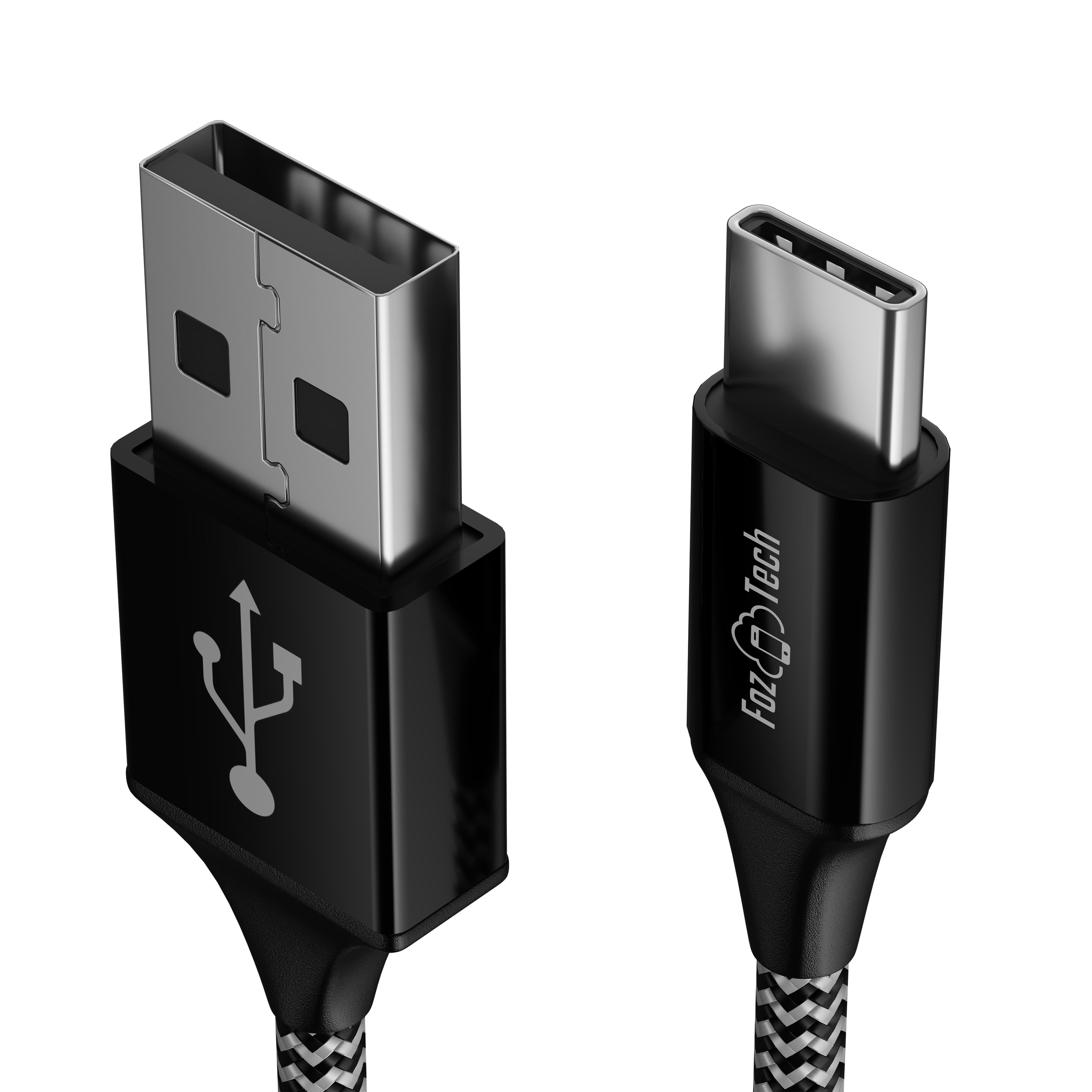 FozTech - PRO Series - USB 2.0 Male to USB-C Charger Data Cable - Black - USB Cable - FozTech