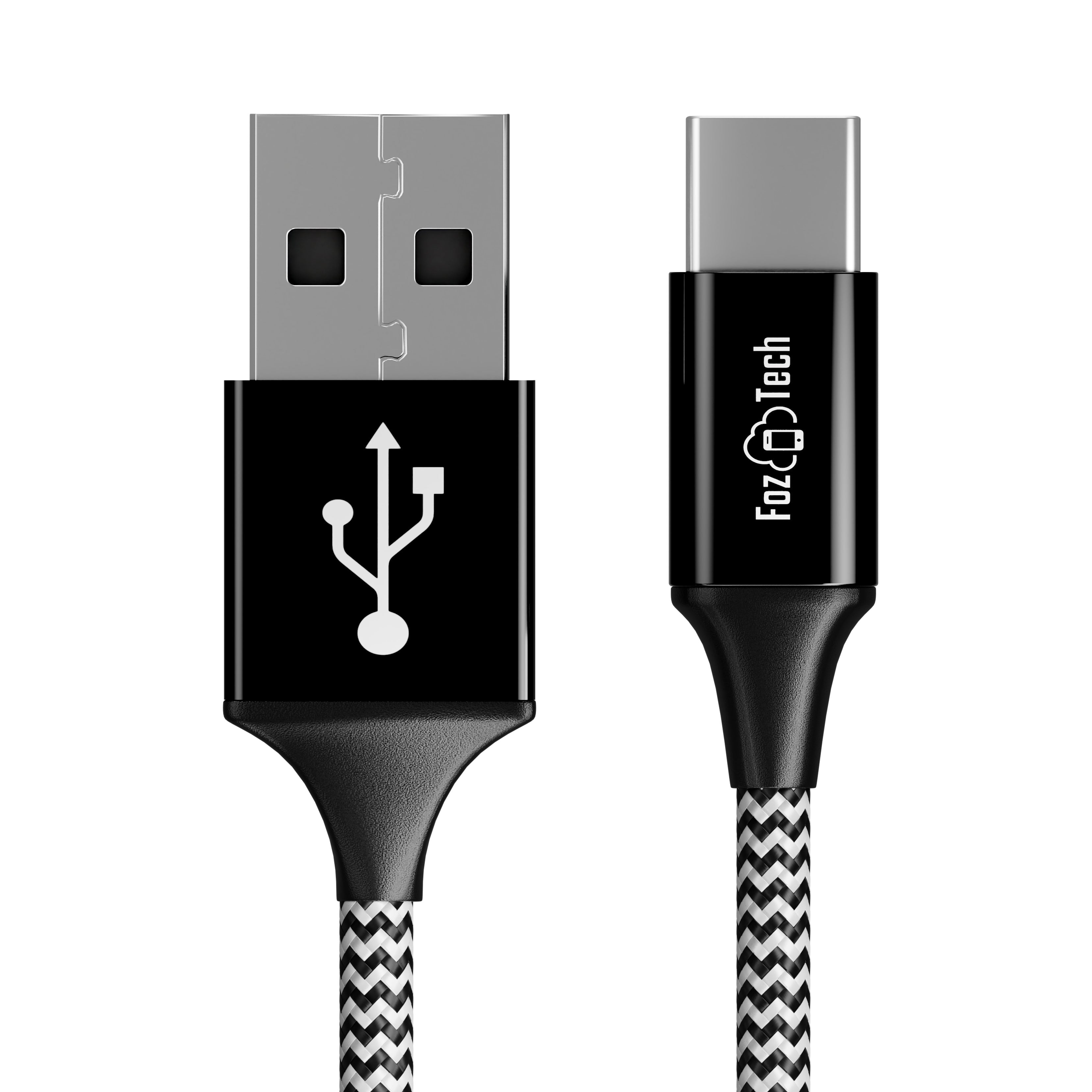 FozTech - PRO Series - USB 2.0 Male to USB-C Charger Data Cable - Black - USB Cable - FozTech