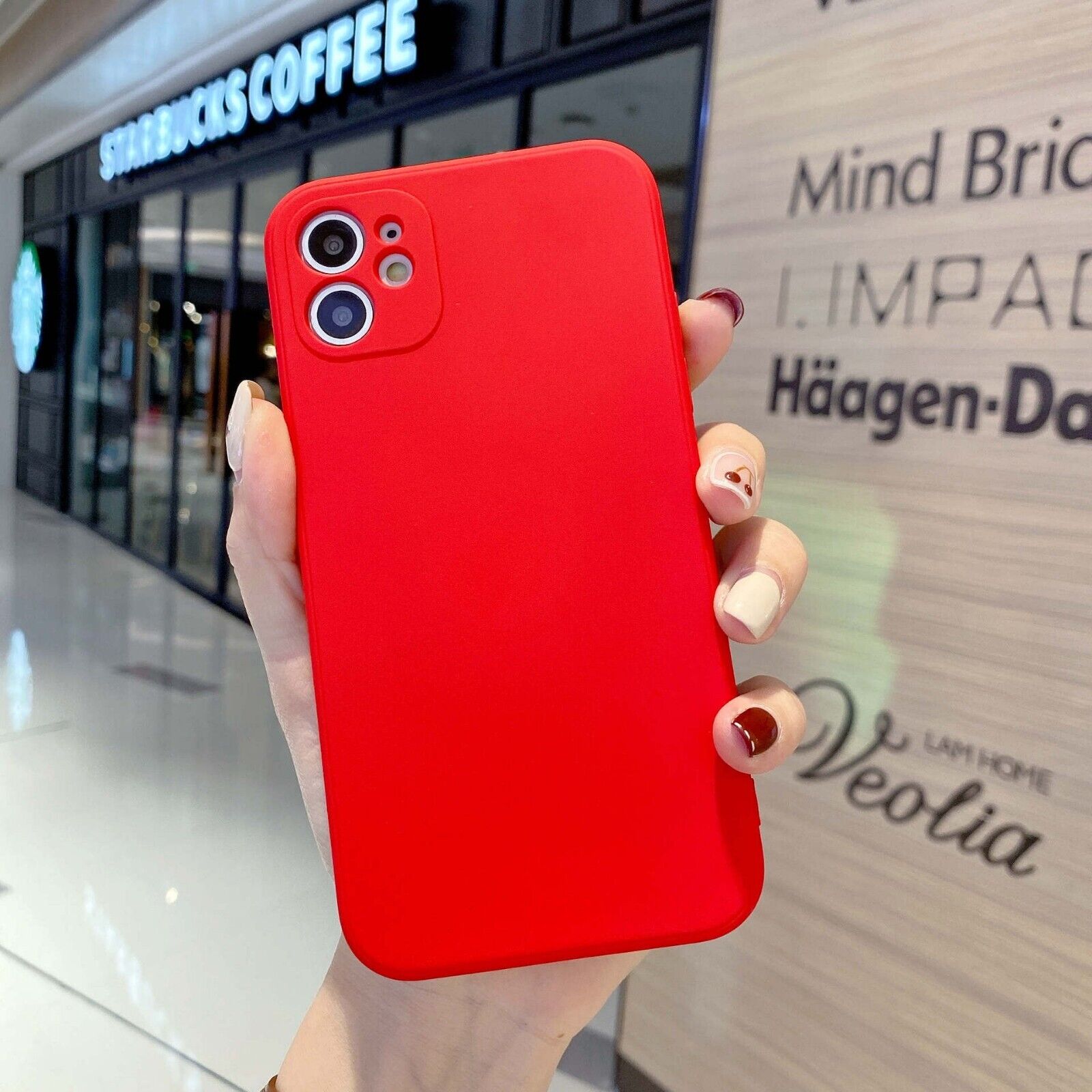 FozTech - ShockProof Silicone Slim Case Cover for iPhone - Red - iPhone Phone Case - FozTech Official Store