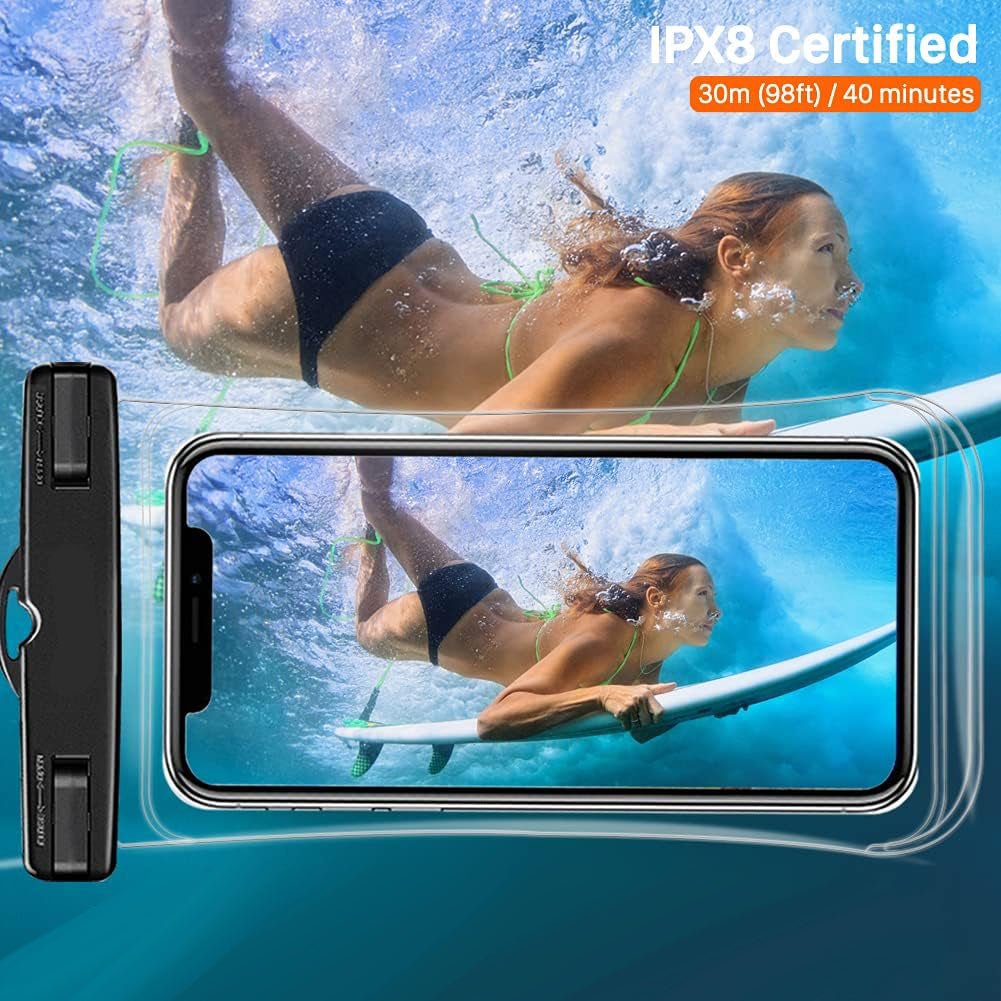 FozTech - Universal Waterproof Phone Pouch for Swimming, Dry Bag Lanyard Mobile Phone Case - Purple - WaterproofPouch - FozTech Official Store