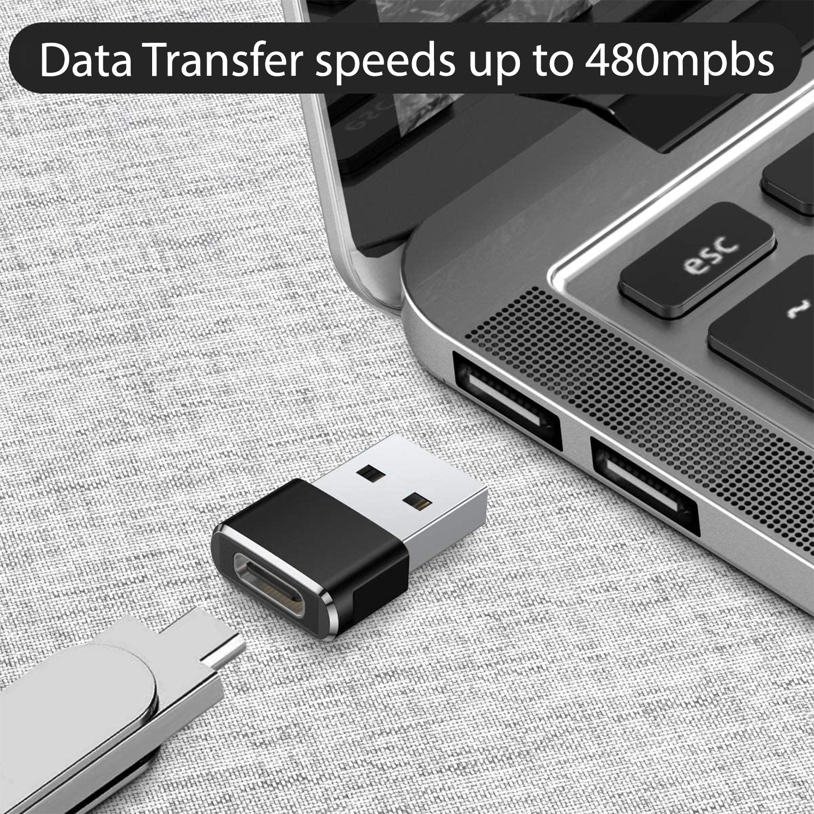 USB-A (Male) to USB-C (Female) Adapter Converter